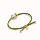 Bracciale in filo verde scuro con perla shell assortimento placcato oro 18k.